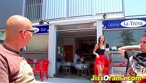 JizzOrama - Clients Lure Waitress To Make Porno